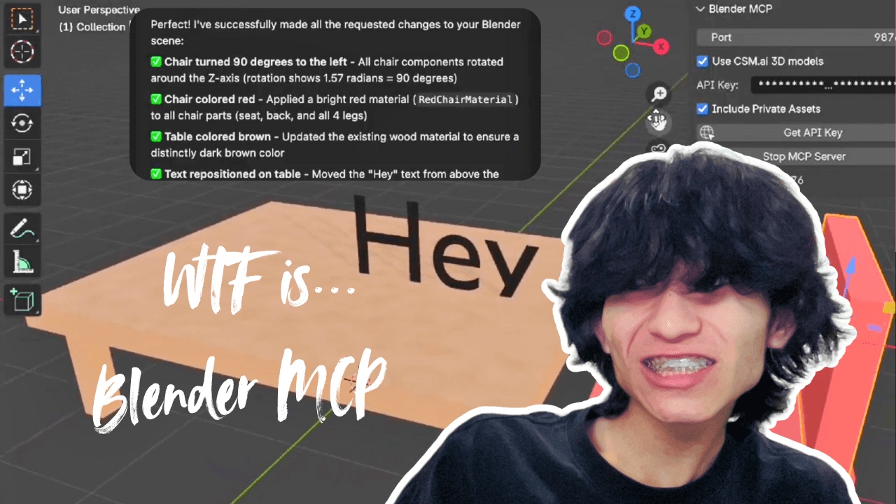 Blender MCP (create 3D models by chatting)